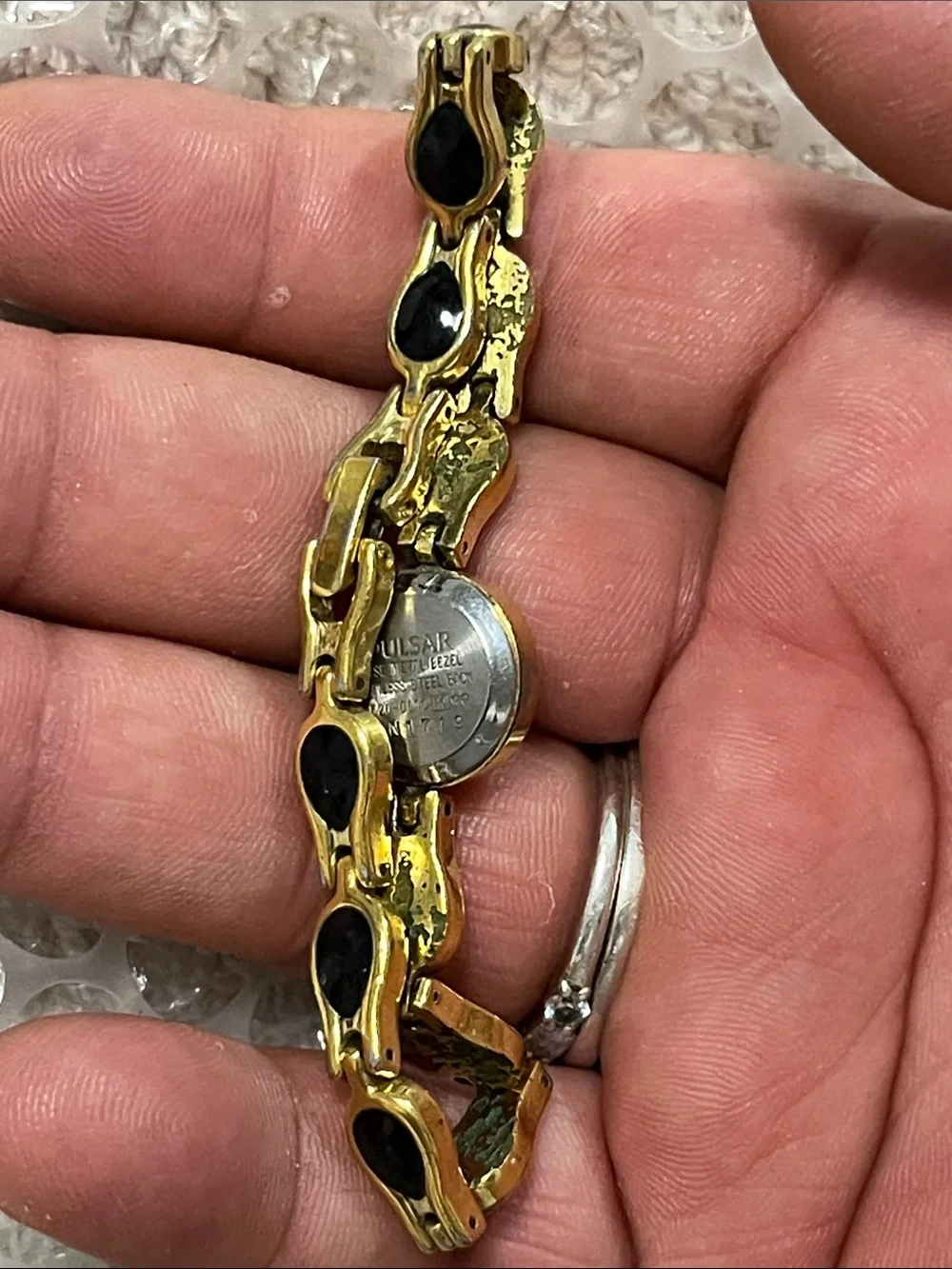 Pulsar Gold-Tone Bracelet Watch with Black Accents